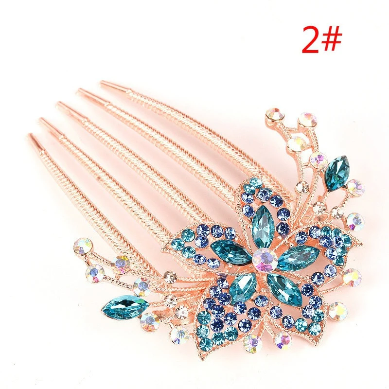 Rhinestone Hollow Out Colorful Flower Hair Pin - Image 13