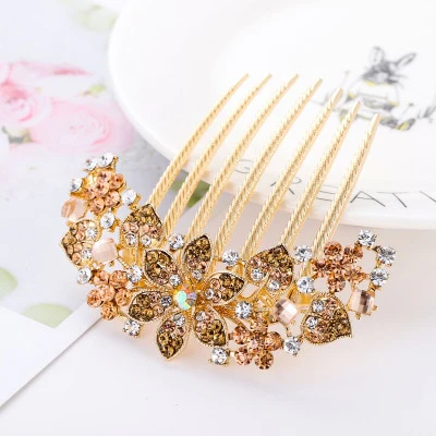 Rhinestone Hollow Out Colorful Flower Hair Pin - Image 16