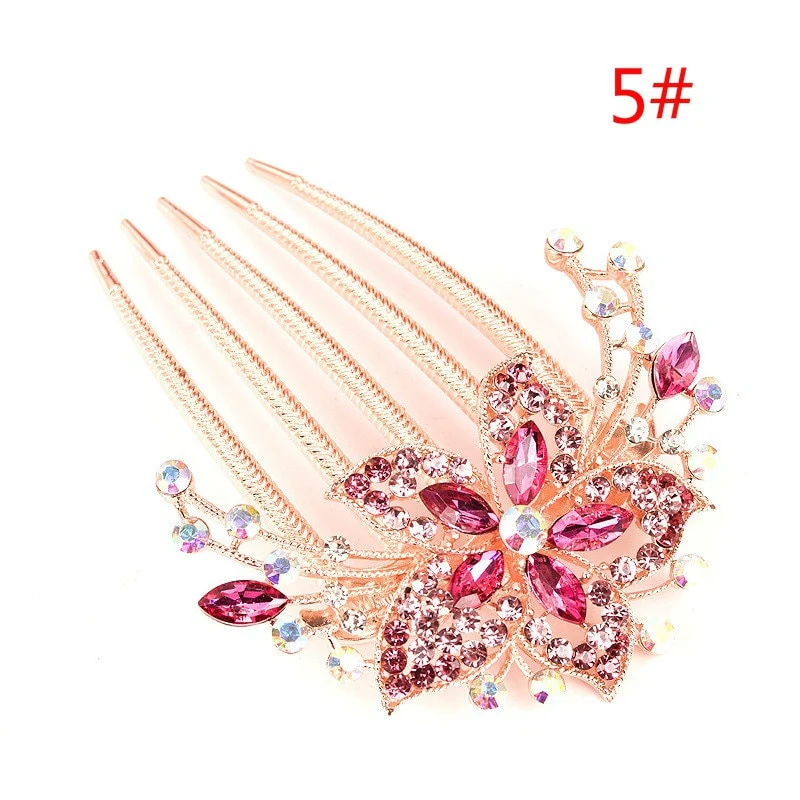 Rhinestone Hollow Out Colorful Flower Hair Pin - Image 20