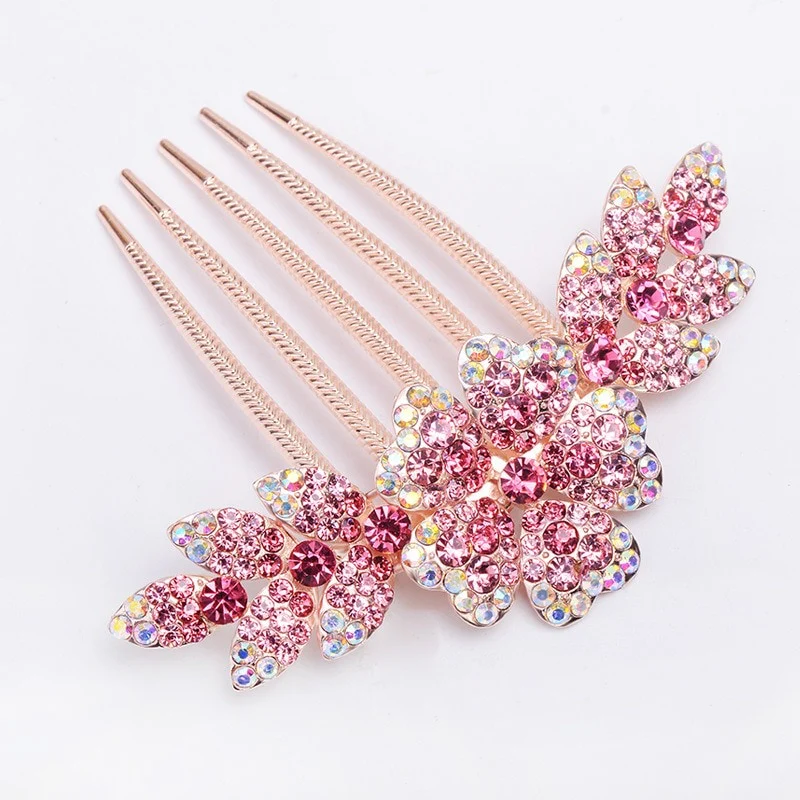 Rhinestone Hollow Out Colorful Flower Hair Pin - Image 21