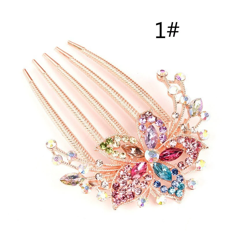 Rhinestone Hollow Out Colorful Flower Hair Pin - Image 23
