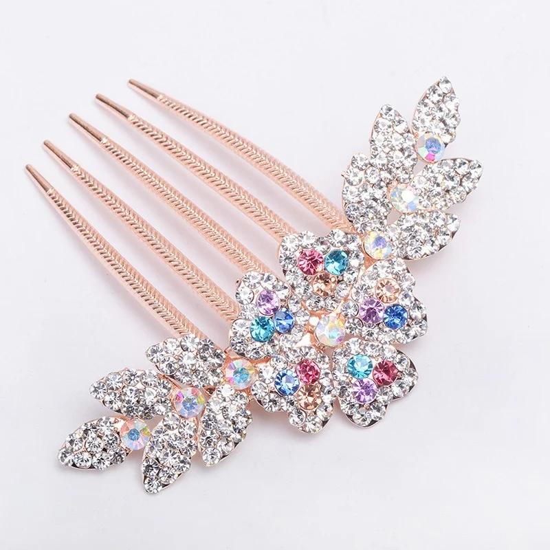 Rhinestone Hollow Out Colorful Flower Hair Pin - Image 26