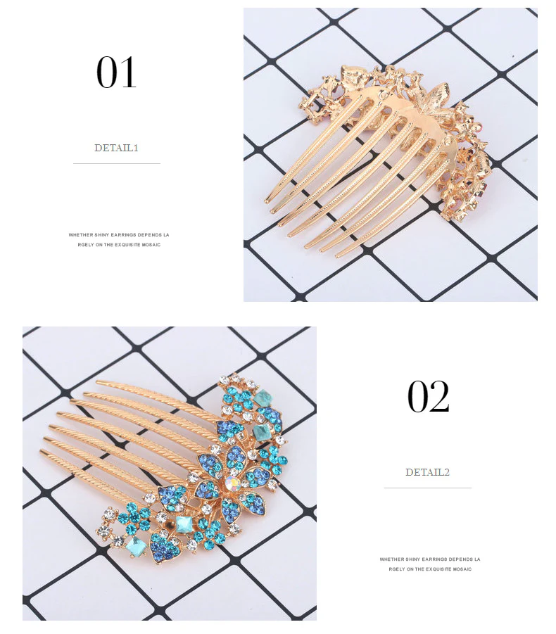 Rhinestone Hollow Out Colorful Flower Hair Pin - Image 33