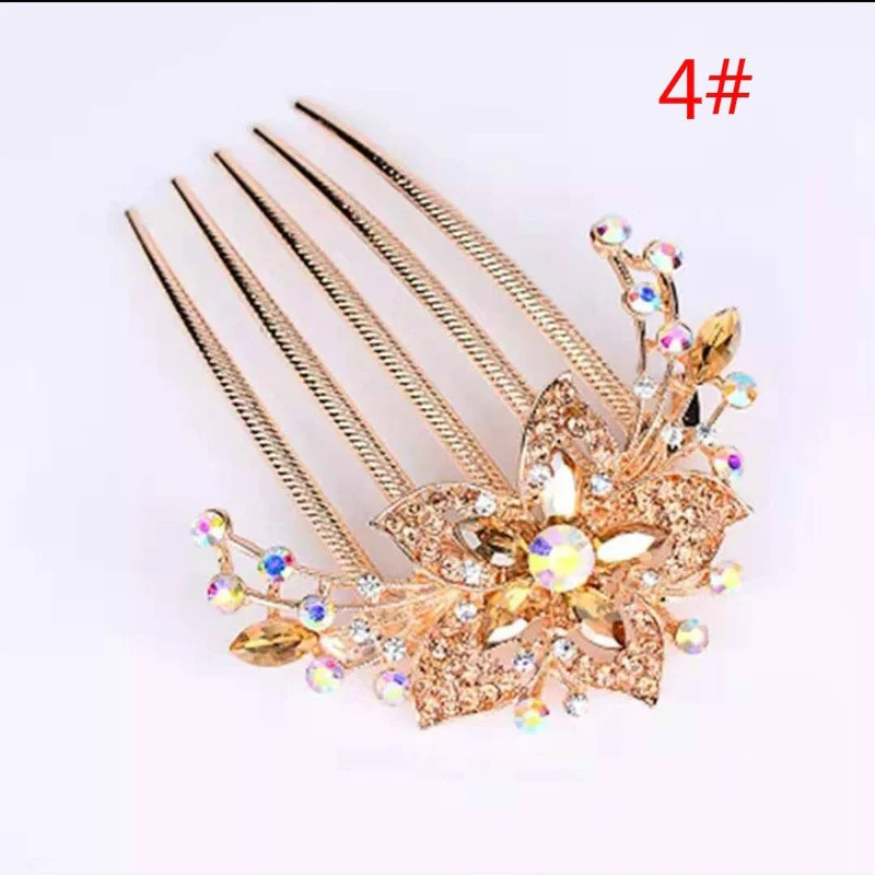 Rhinestone Hollow Out Colorful Flower Hair Pin - Image 5
