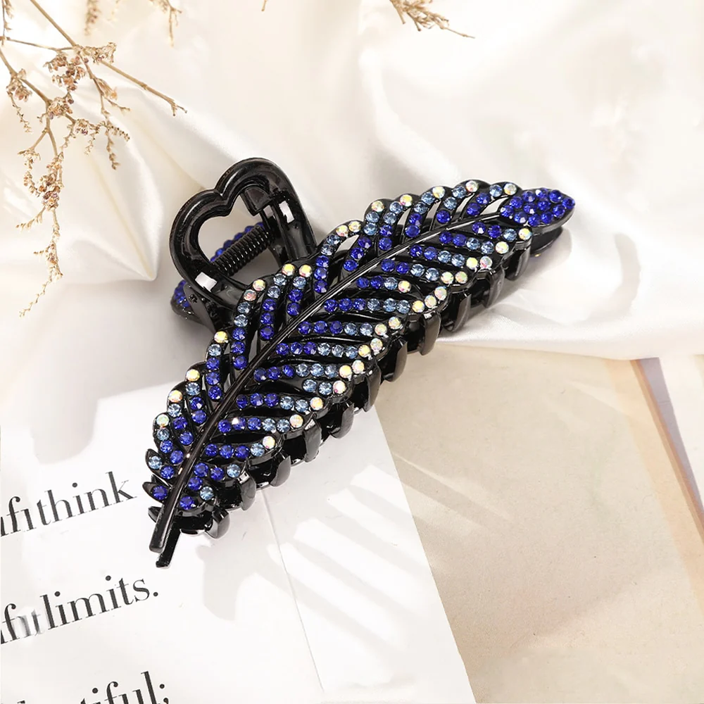 Rhinestone Leave heart Hair Claw - Image 11