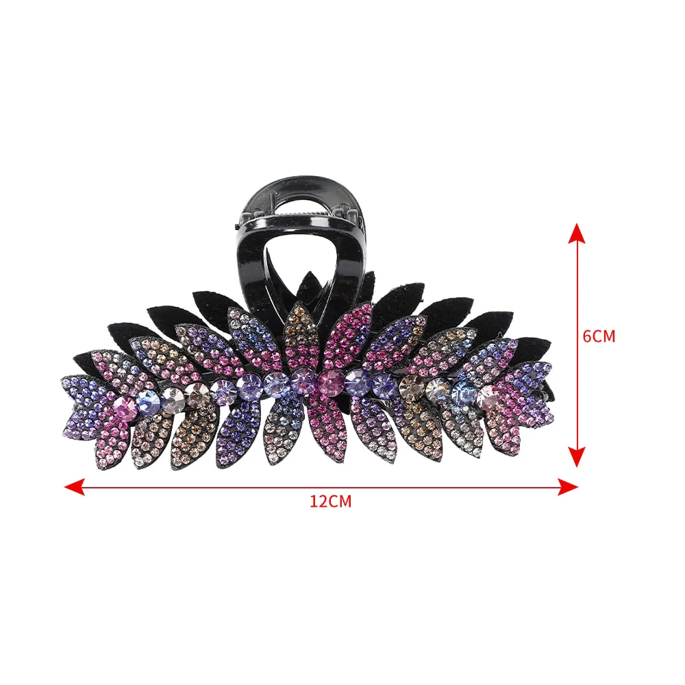 Rhinestone Leave heart Hair Claw - Image 17