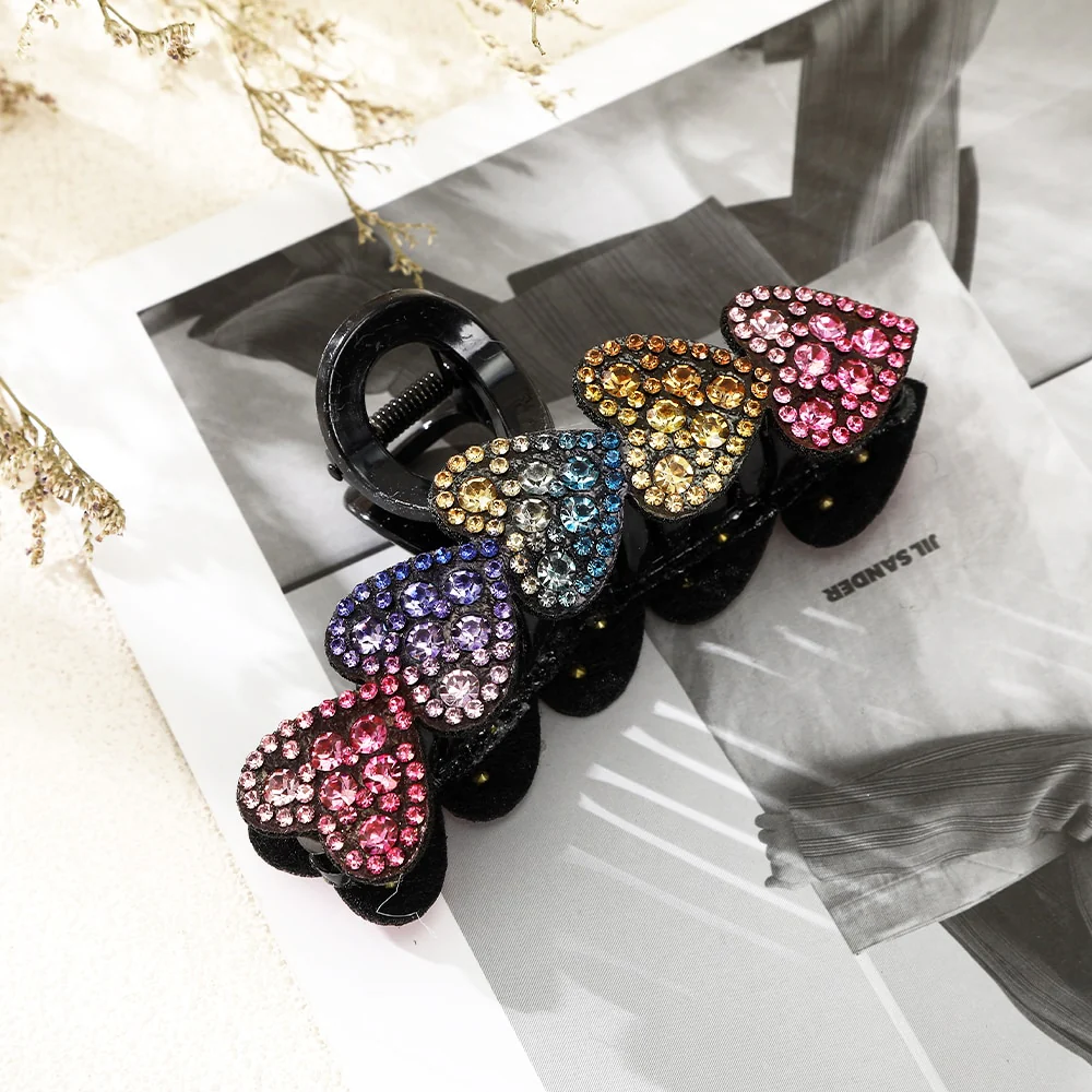 Rhinestone Leave heart Hair Claw - Image 8