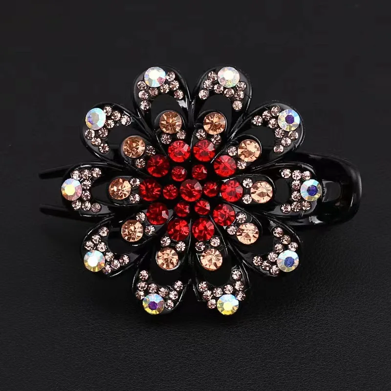 Rhinestones Flower Hair Clip - Image 10