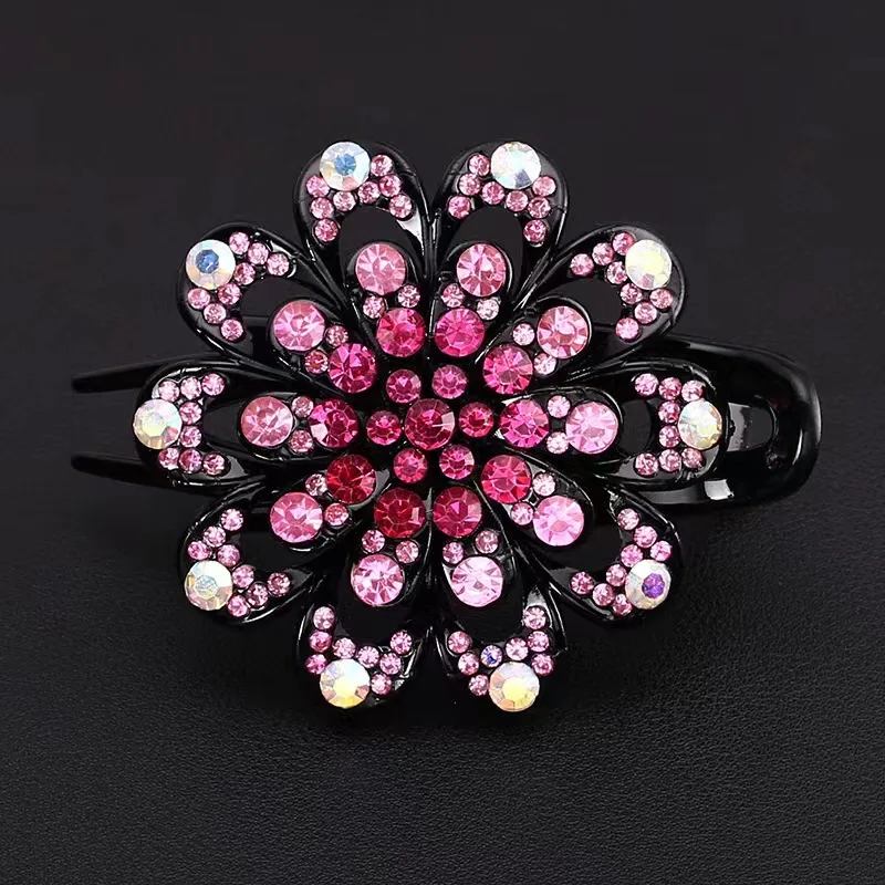 Rhinestones Flower Hair Clip - Image 5