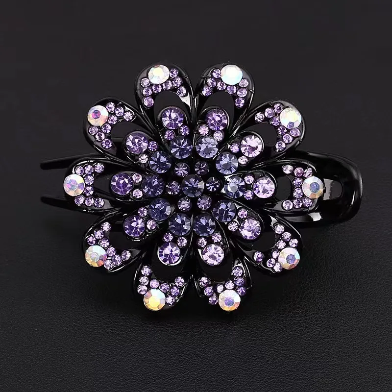 Rhinestones Flower Hair Clip - Image 8