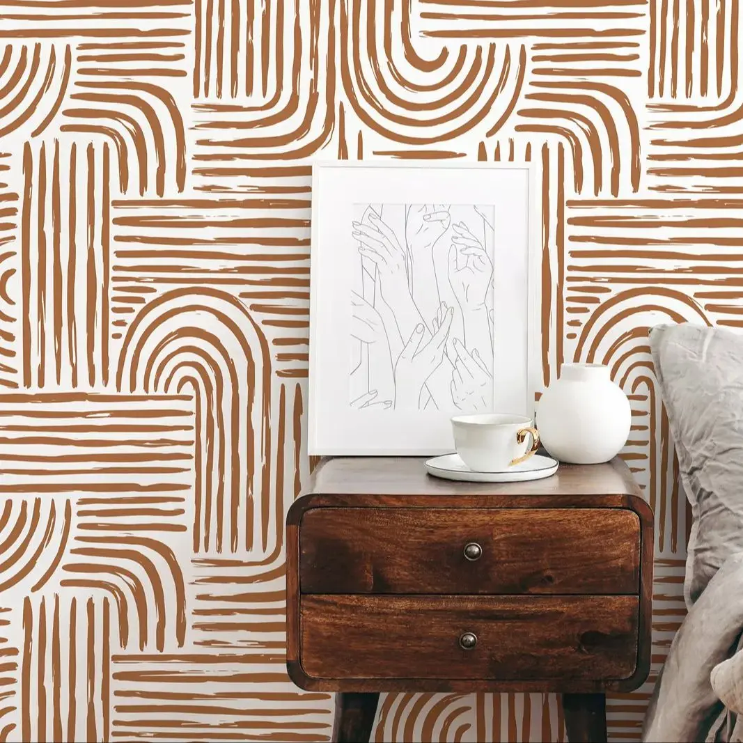 Seamless Brown Brush Strokes Wallpaper - Image 3
