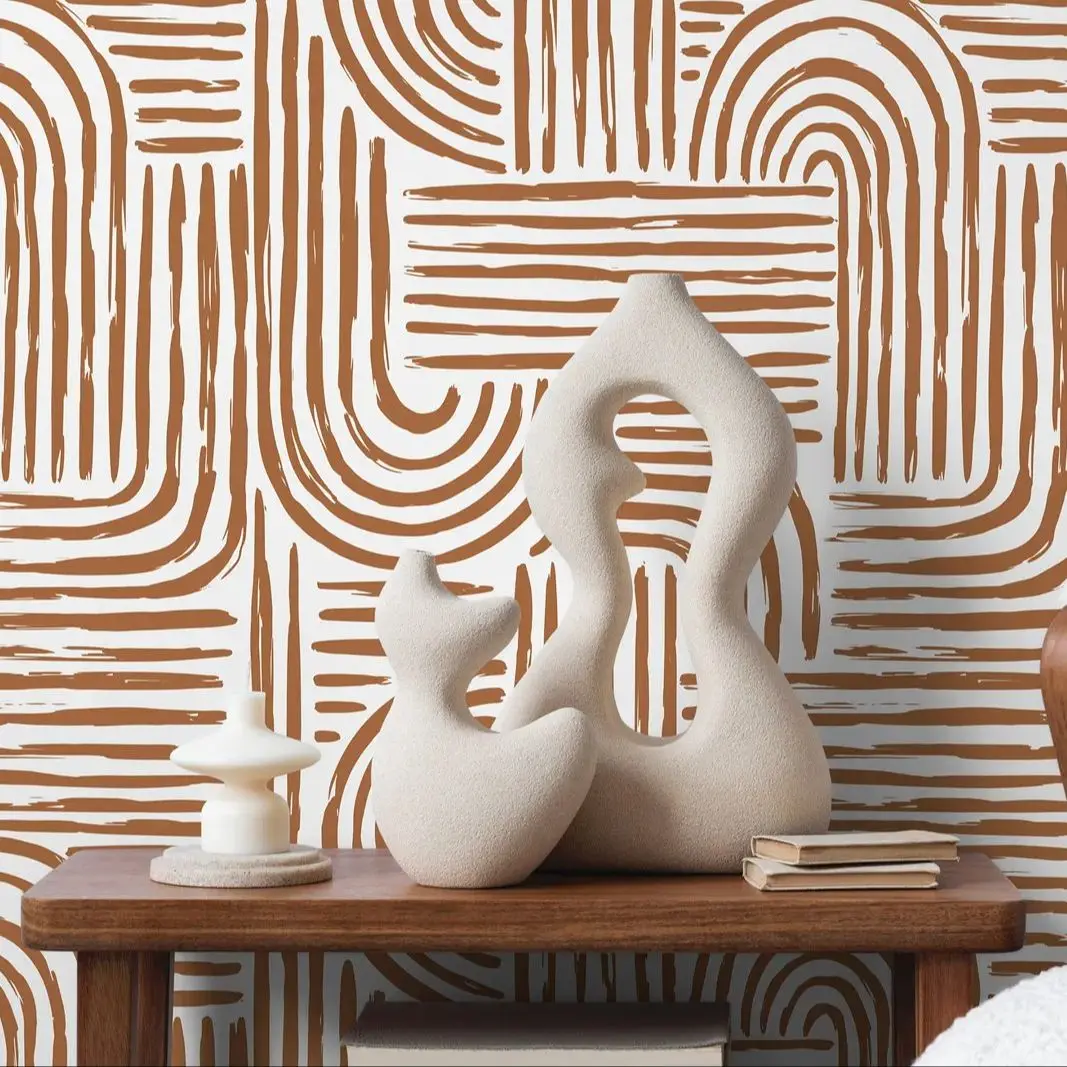 Seamless Brown Brush Strokes Wallpaper - Image 5