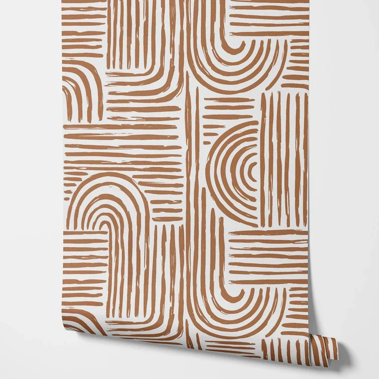 Seamless Brown Brush Strokes Wallpaper - Image 6