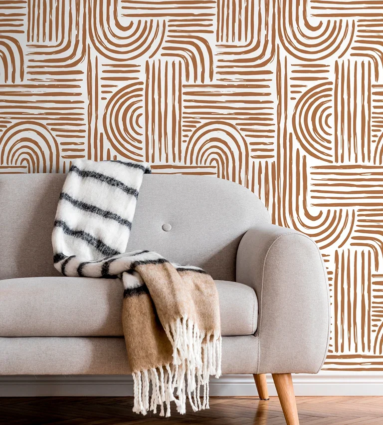 Seamless Brown Brush Strokes Wallpaper - Image 7