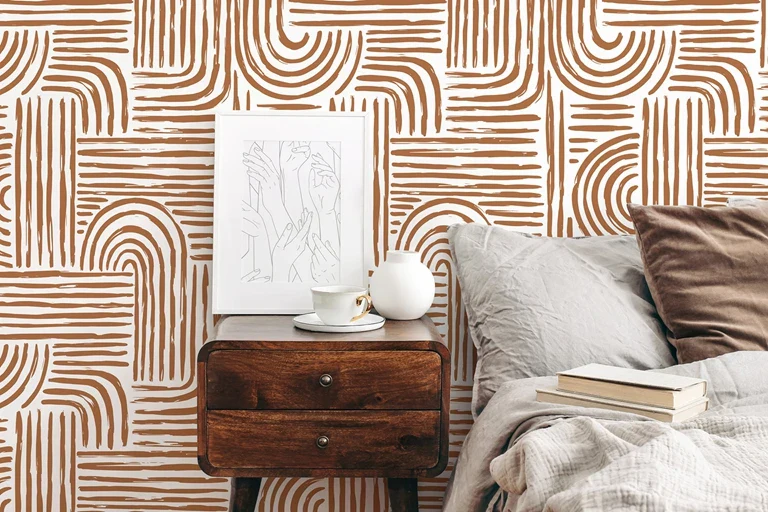 Seamless Brown Brush Strokes Wallpaper - Image 9