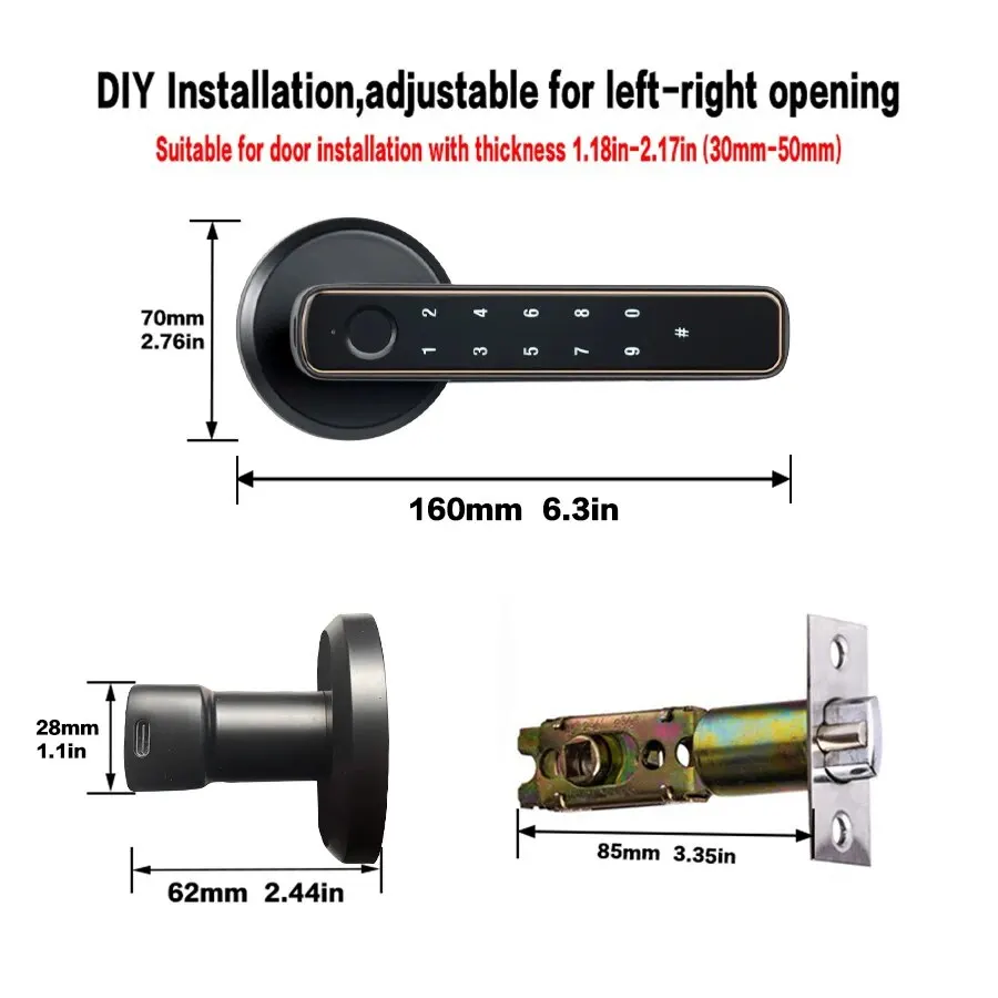 SecureTouch Bluetooth Fingerprint Door Lock - Image 4
