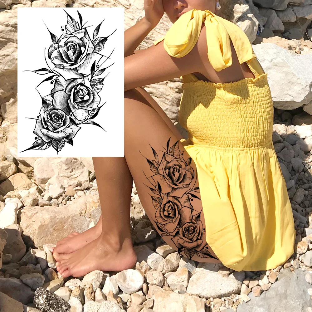 Sexy Flower Temporary Tattoos - Image 13