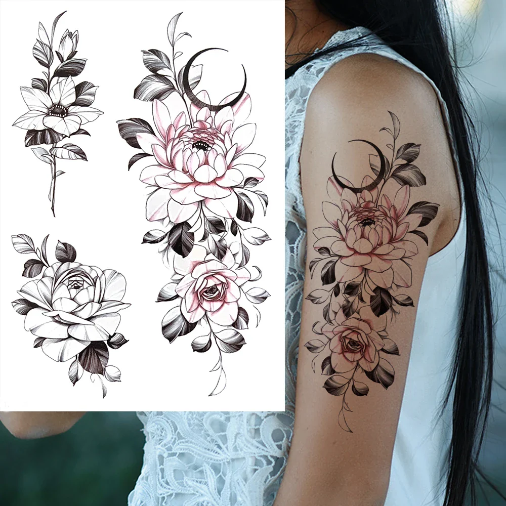 Sexy Flower Temporary Tattoos - Image 14