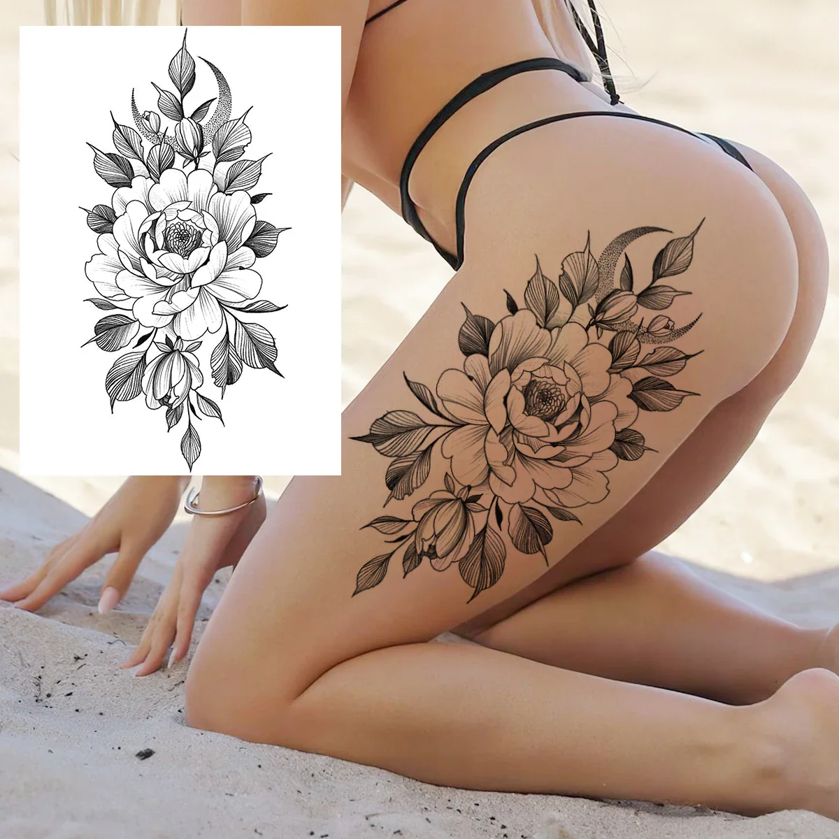 Sexy Flower Temporary Tattoos - Image 15