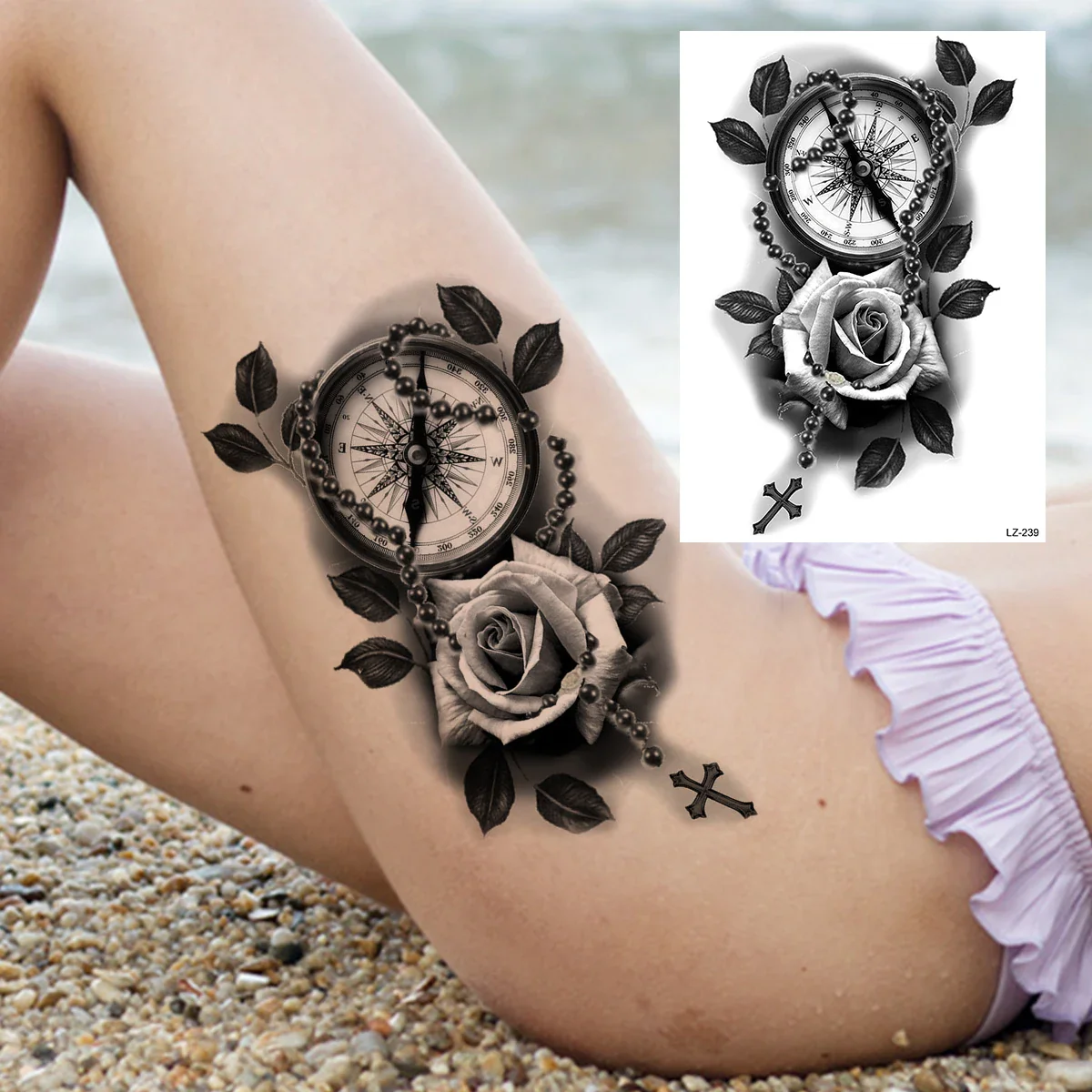 Sexy Flower Temporary Tattoos - Image 17