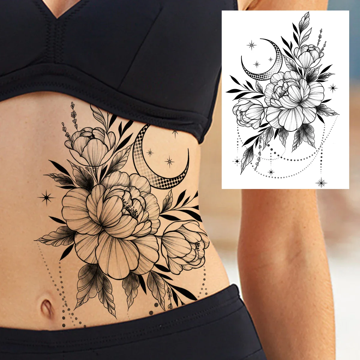 Sexy Flower Temporary Tattoos - Image 20