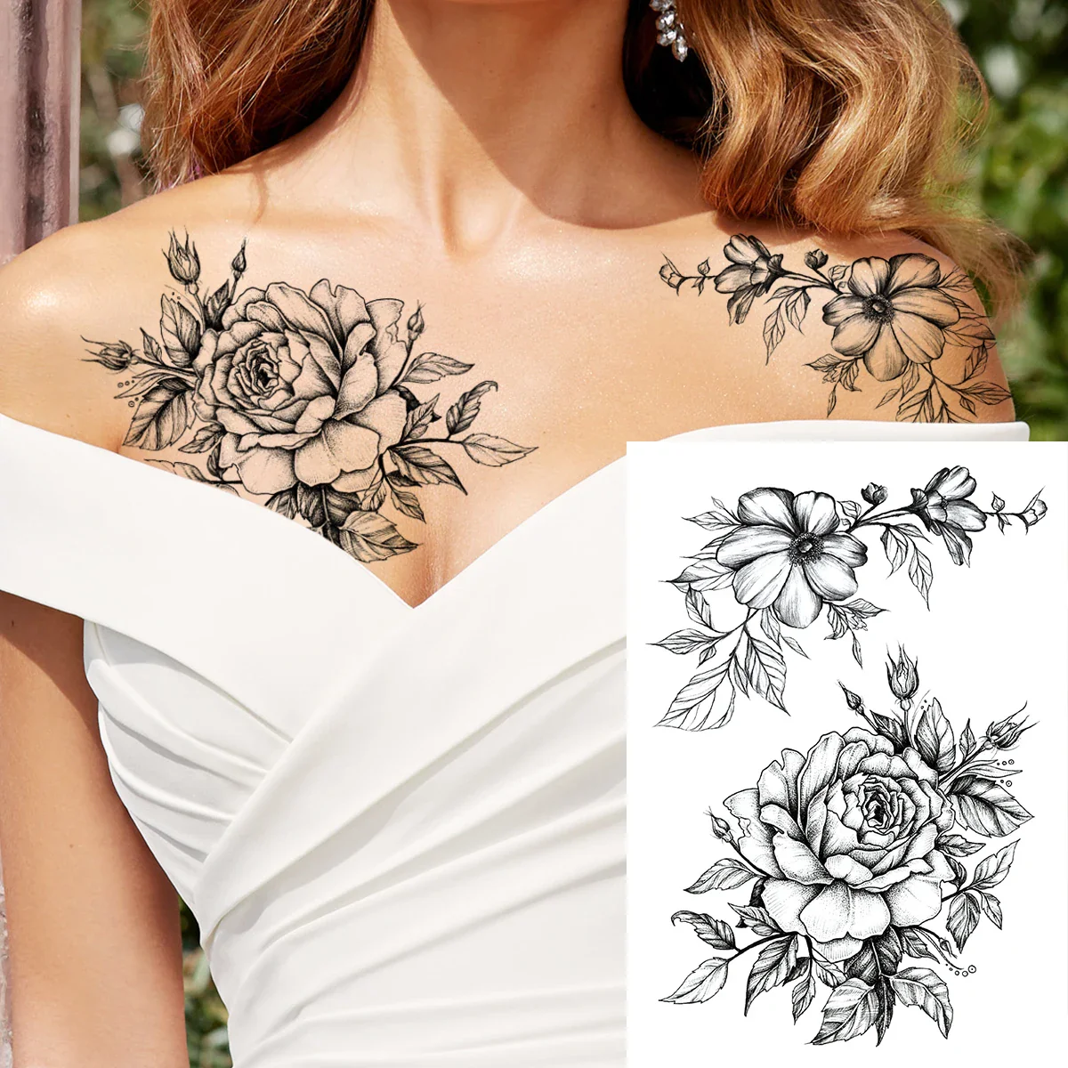 Sexy Flower Temporary Tattoos - Image 21
