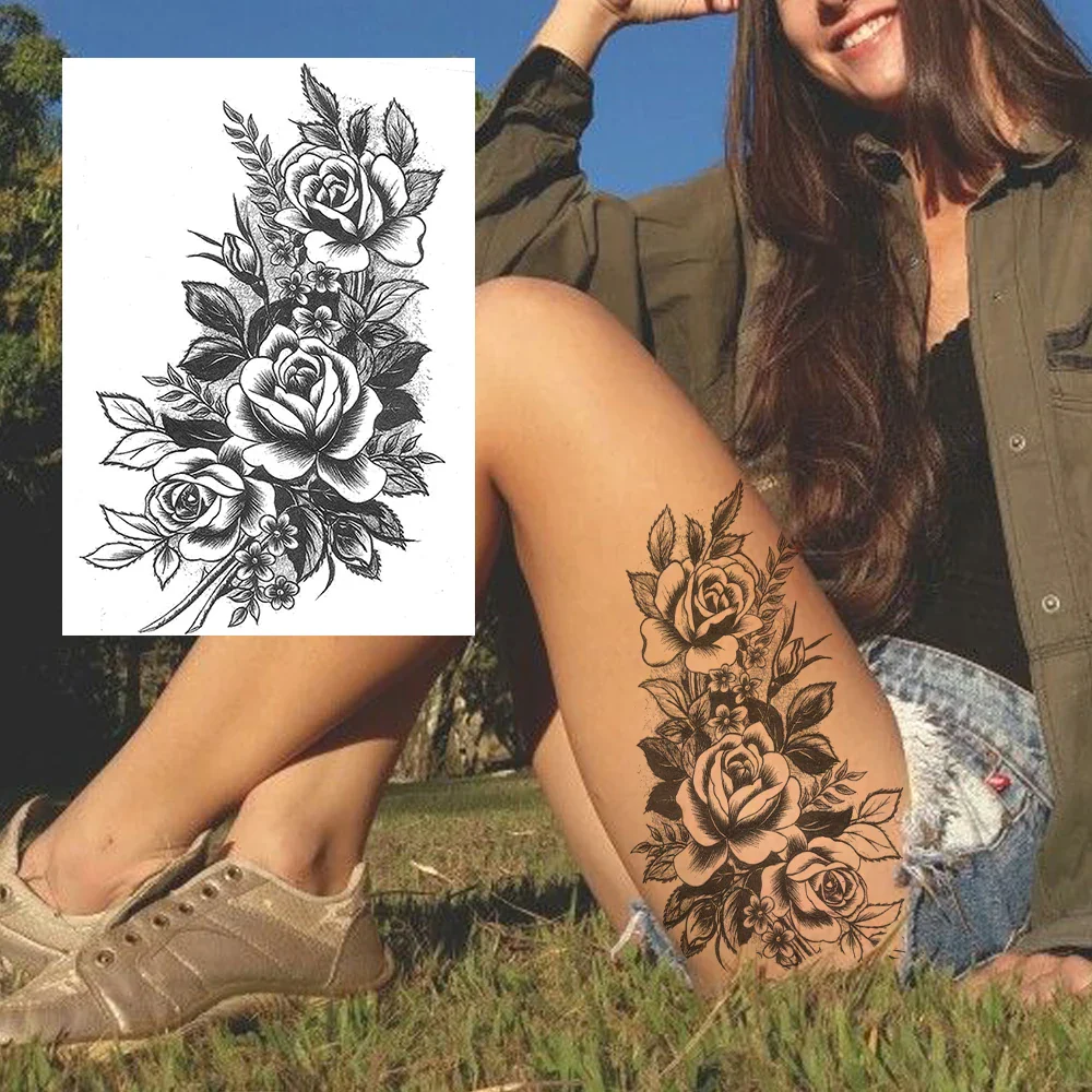 Sexy Flower Temporary Tattoos - Image 22