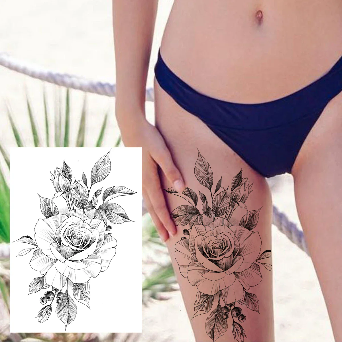 Sexy Flower Temporary Tattoos - Image 24