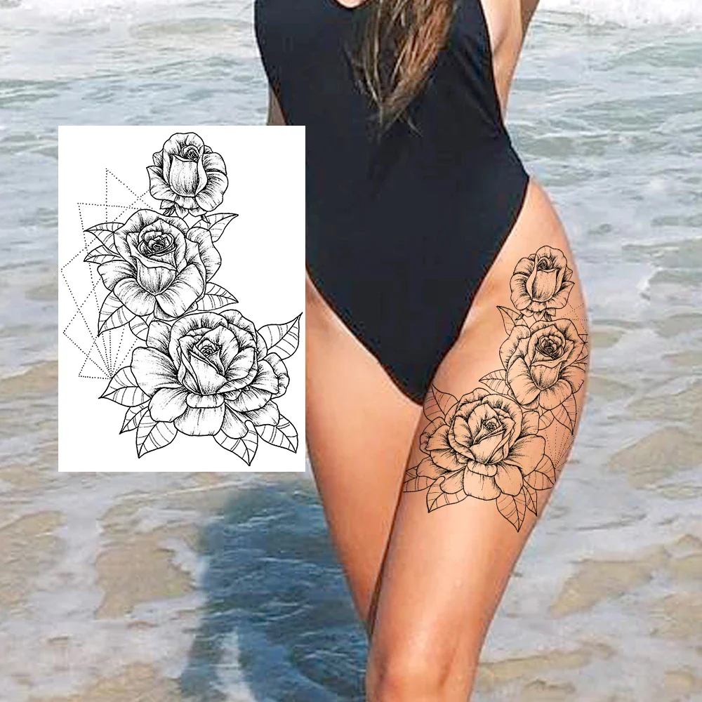 Sexy Flower Temporary Tattoos - Image 27