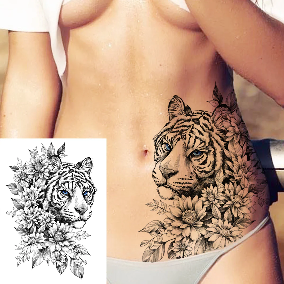 Sexy Flower Temporary Tattoos - Image 28