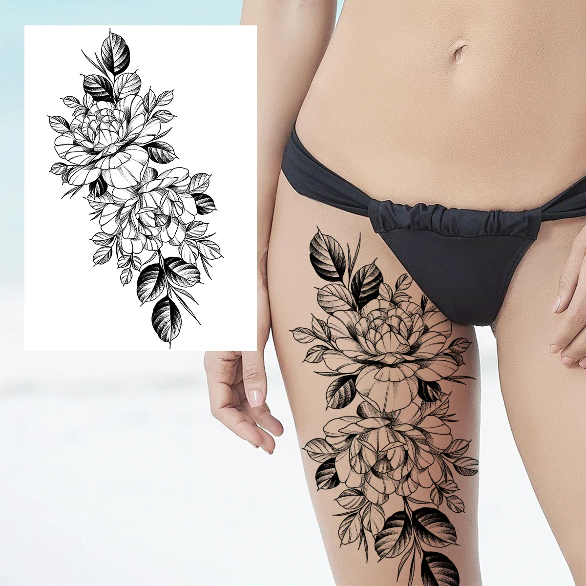 Sexy Flower Temporary Tattoos - Image 29
