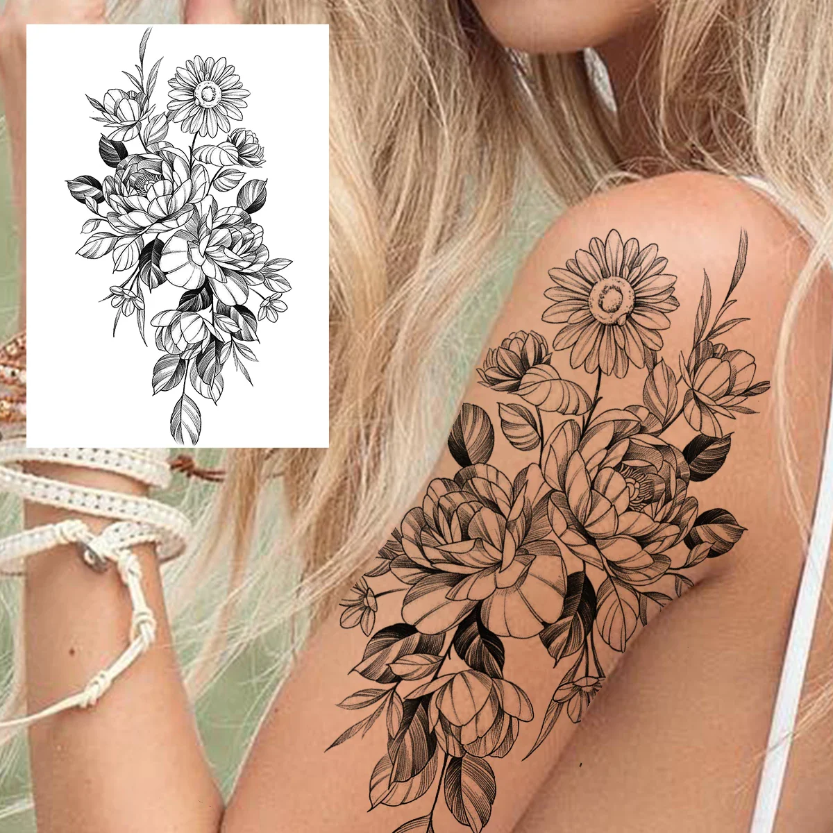 Sexy Flower Temporary Tattoos - Image 32
