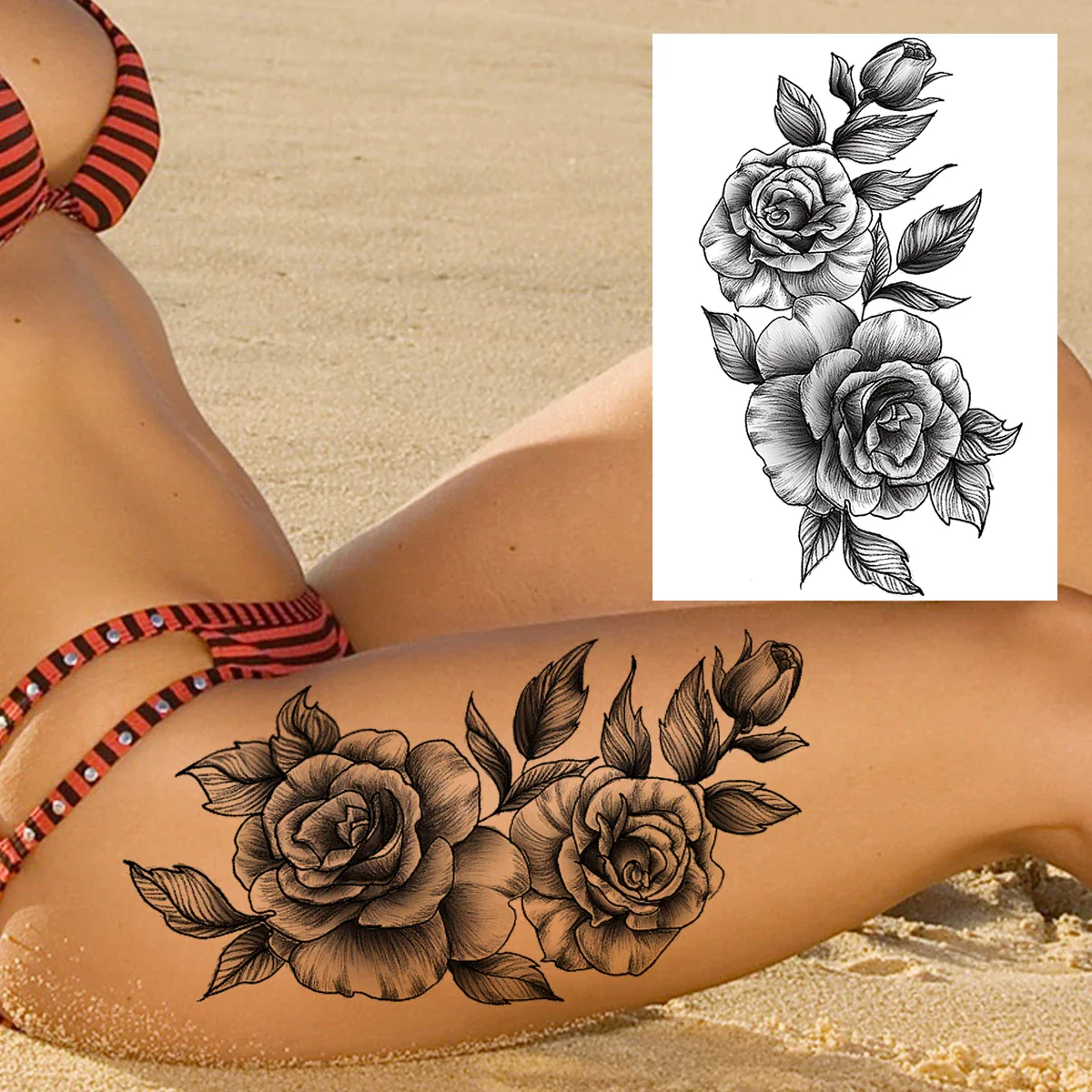 Sexy Flower Temporary Tattoos - Image 33
