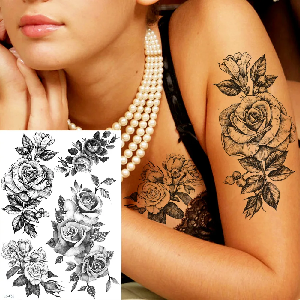 Sexy Flower Temporary Tattoos - Image 34