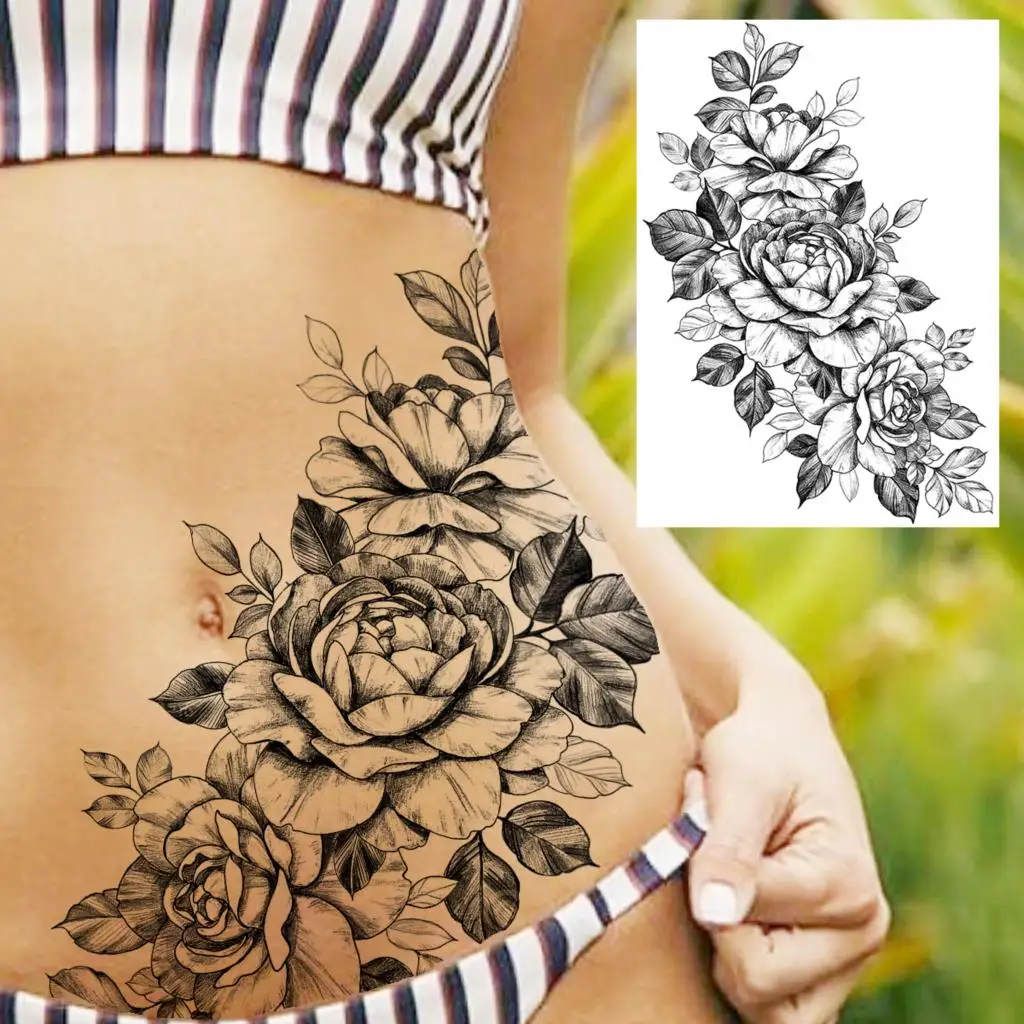 Sexy Flower Temporary Tattoos - Image 37