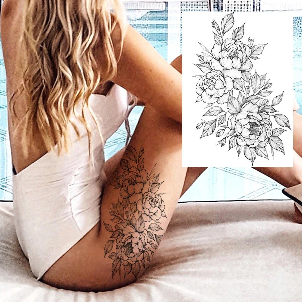 Sexy Flower Temporary Tattoos - Image 38