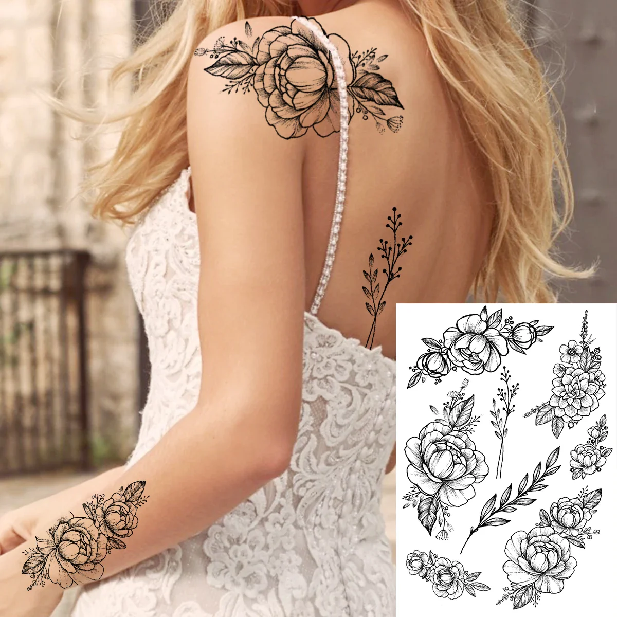 Sexy Flower Temporary Tattoos - Image 41