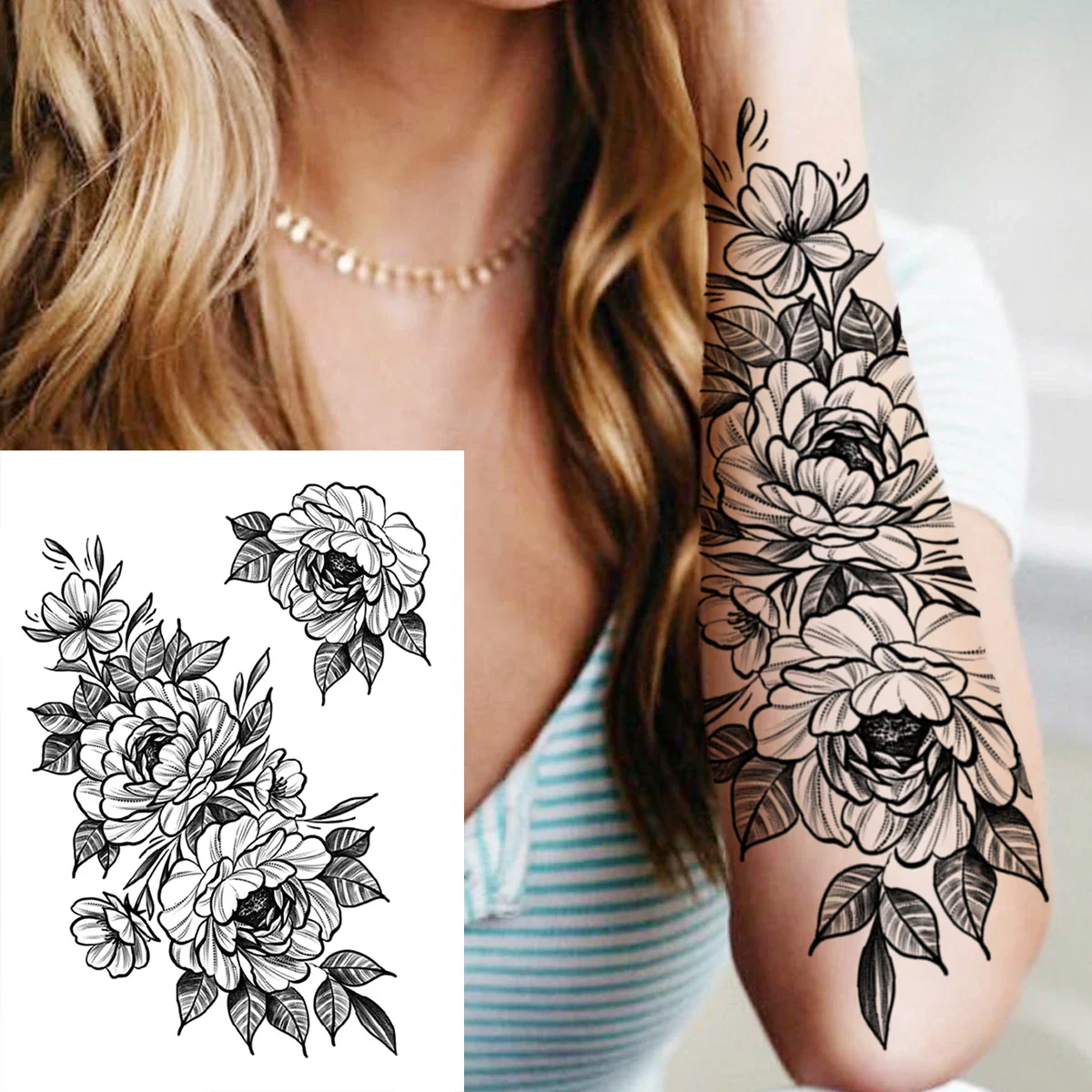 Sexy Flower Temporary Tattoos - Image 44