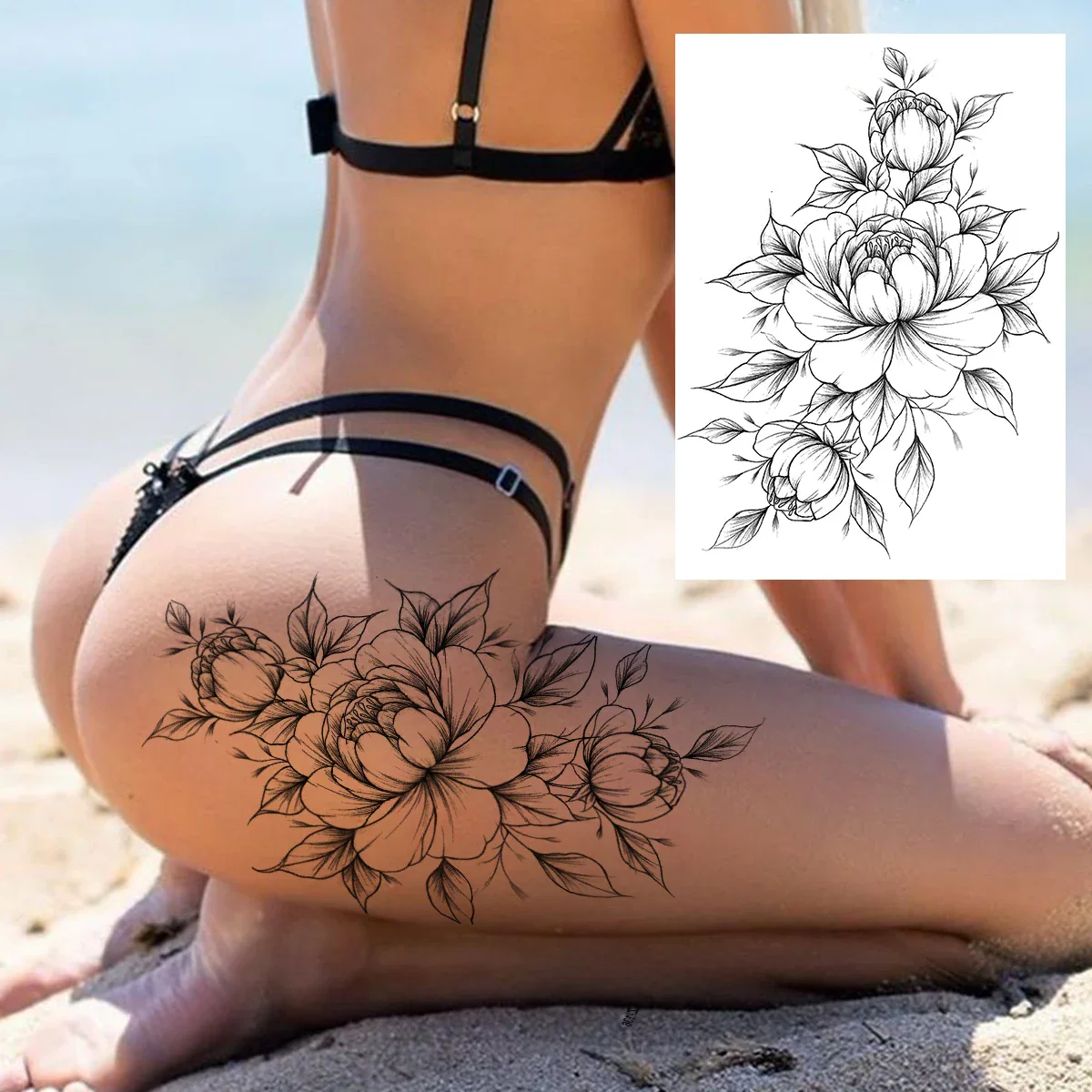 Sexy Flower Temporary Tattoos - Image 46
