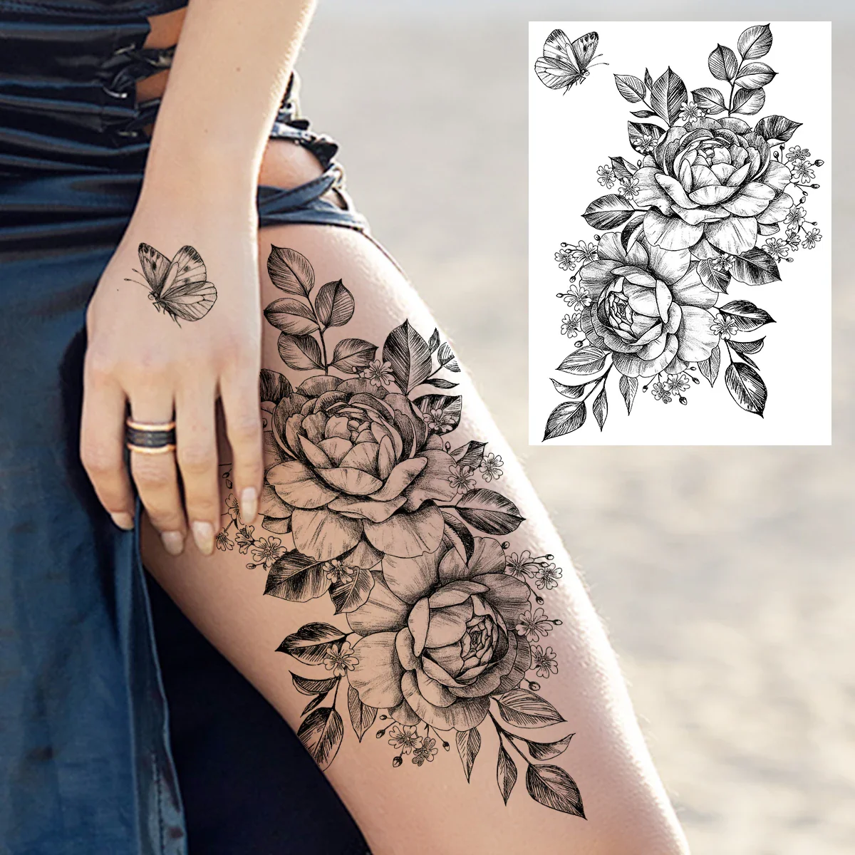 Sexy Flower Temporary Tattoos - Image 47