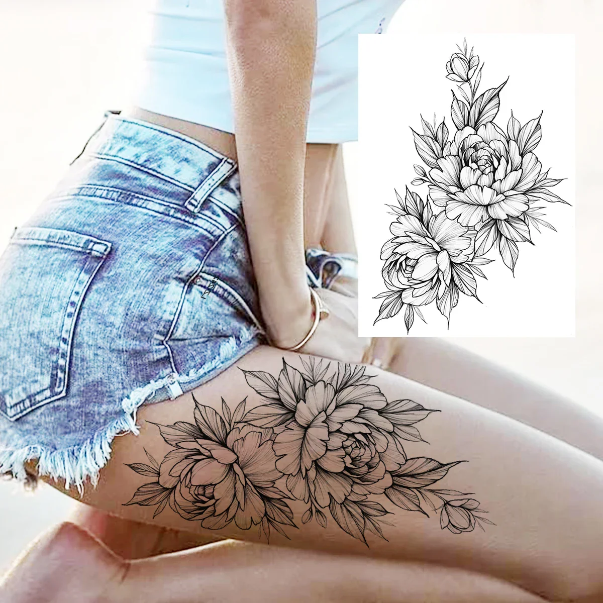 Sexy Flower Temporary Tattoos - Image 48
