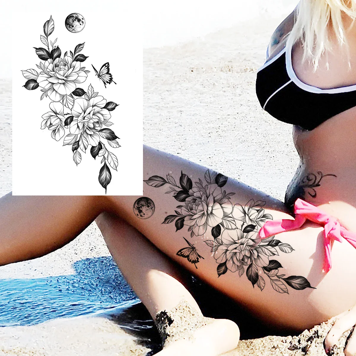 Sexy Flower Temporary Tattoos - Image 50