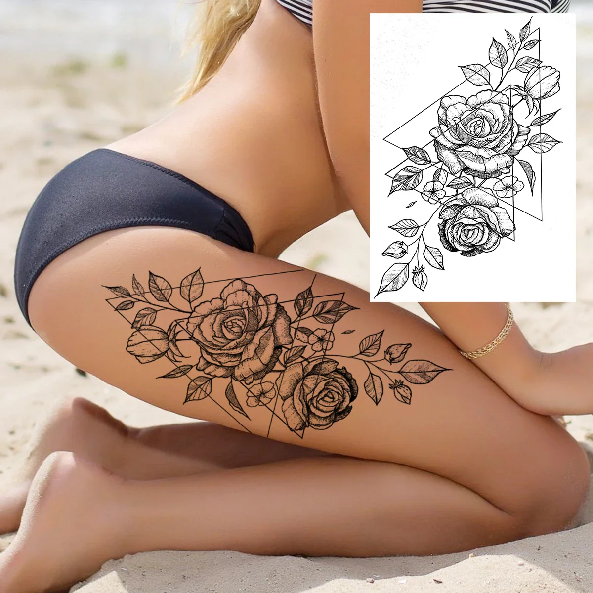Sexy Flower Temporary Tattoos - Image 52
