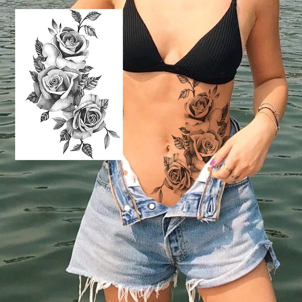 Sexy Flower Temporary Tattoos - Image 6