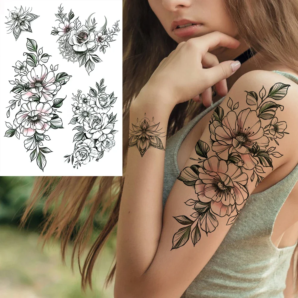 Sexy Flower Temporary Tattoos - Image 8