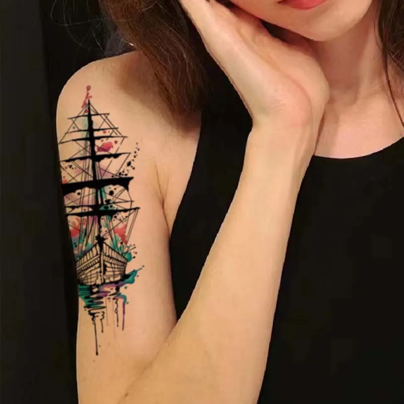 Ship Temporary Tattoo Sticker - Image 4