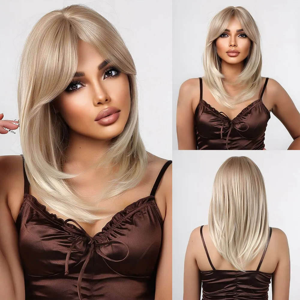 Short to Medium Layered Cut Hair Wig - Image 16