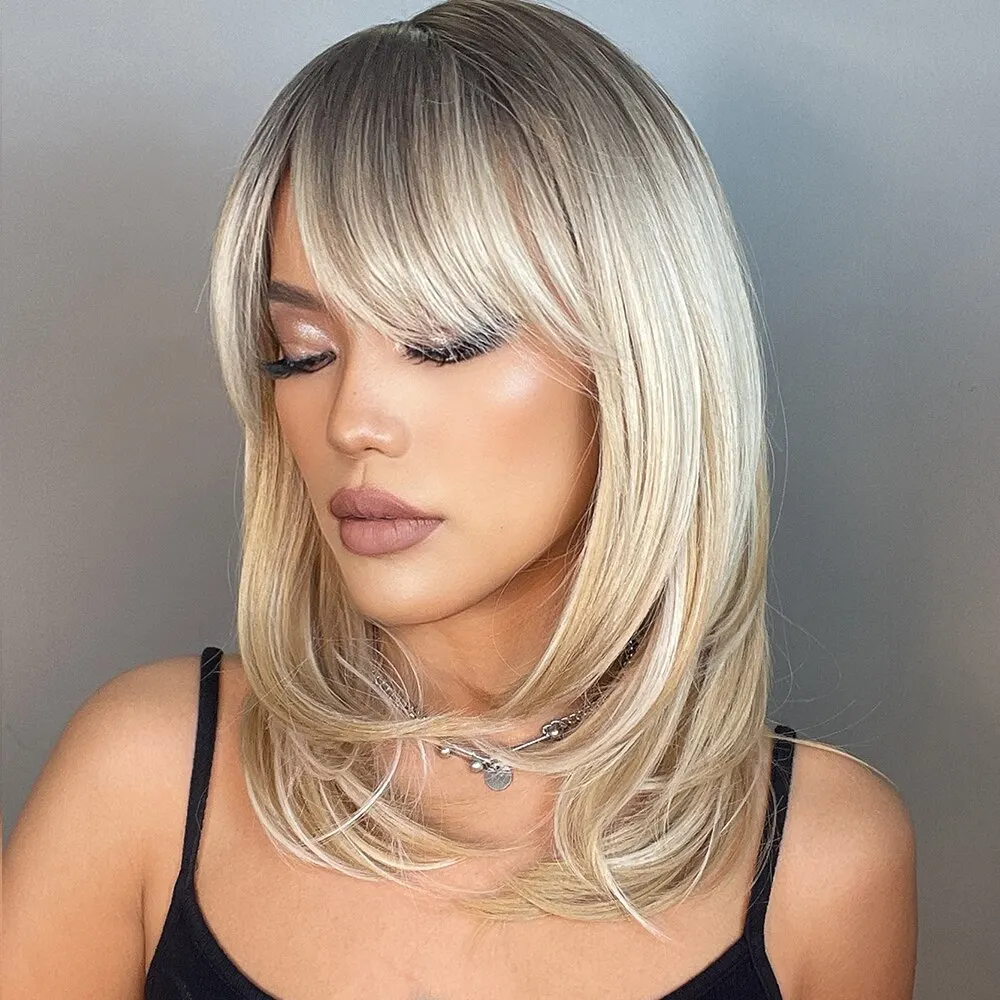 Short to Medium Layered Cut Hair Wig - Image 5