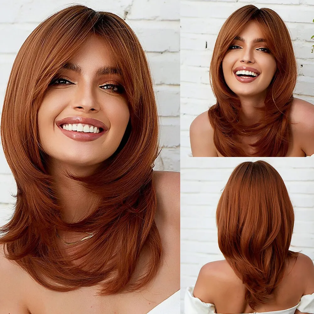 Short to Medium Layered Cut Hair Wig - Image 7