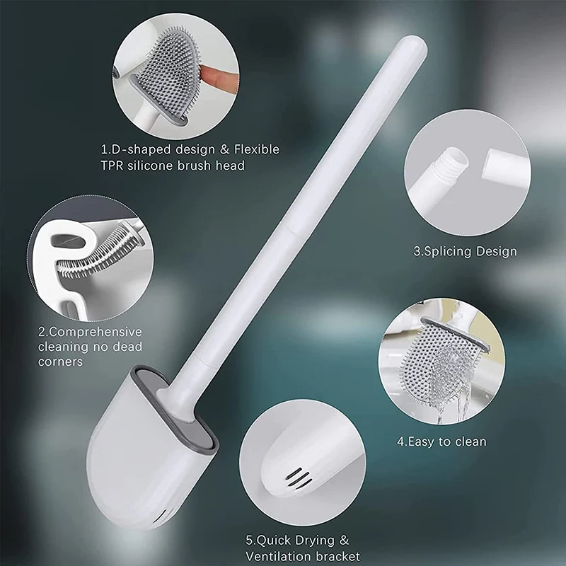 Silicone Flat Head Toilet Brush - Image 8